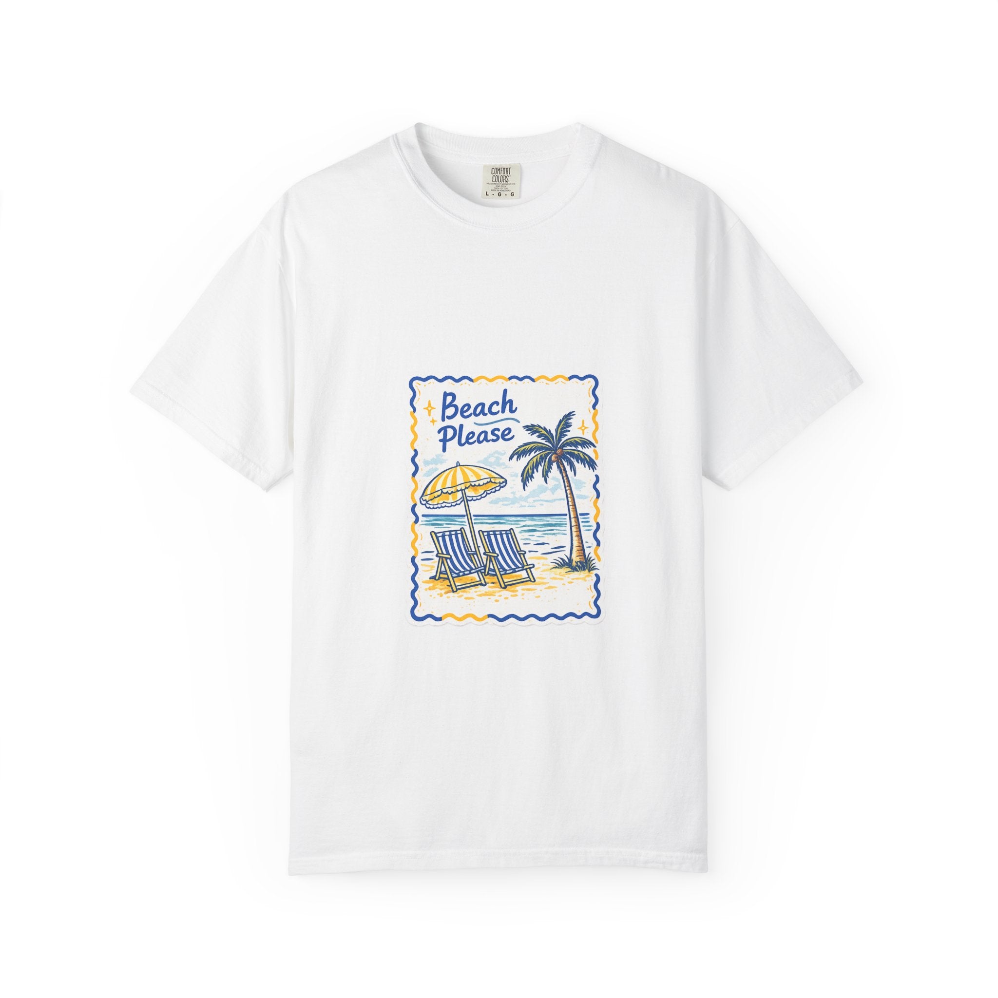 Beach Please T-Shirt — Vintage Palm Tree Seaside Graphic Tee
